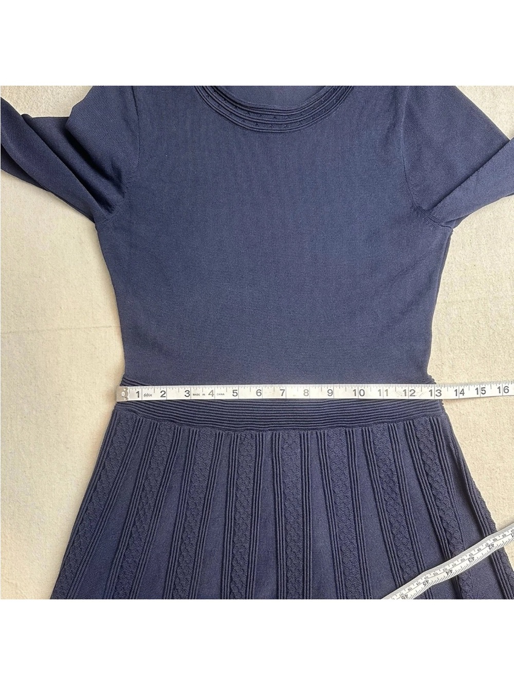 Boden Knit Midi Dress Navy Blue 3/4 Sleeve Preppy Classic - Picture 11 of 14
